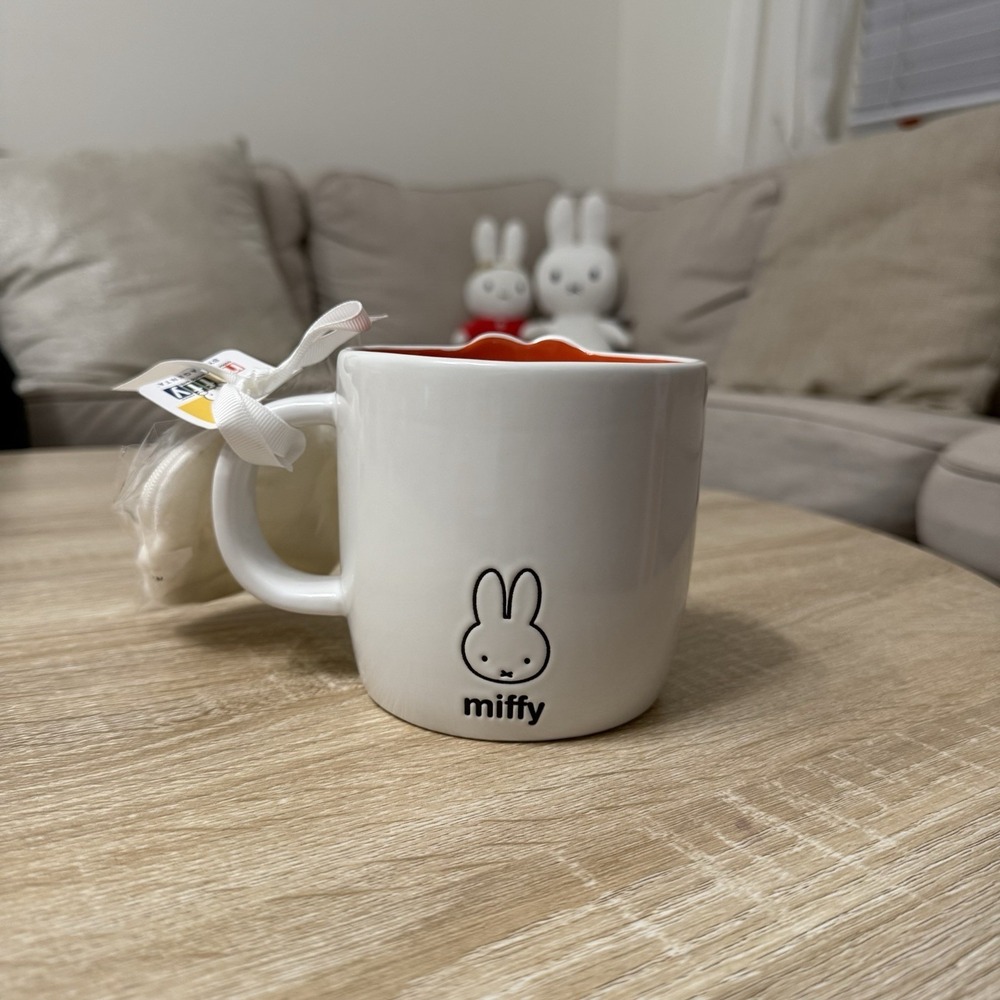 NEW Miffy By Magenta CUTE MUG Double sided‎ with Mini Purse Pouch White Orange - Picture 3 of 6